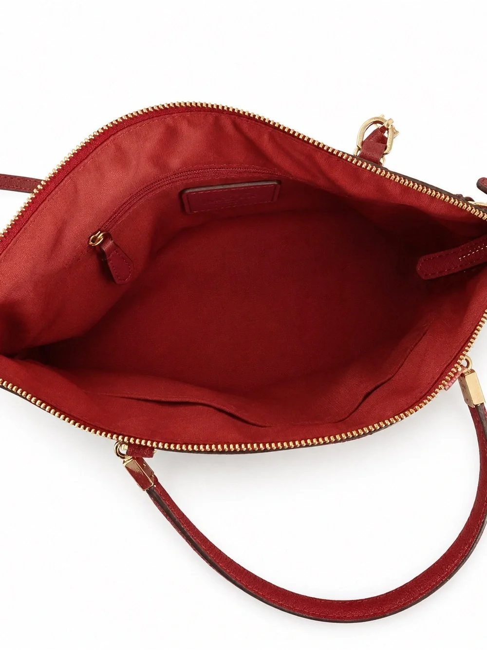 COACH Small Kelsey Satchel Crossbody Red Currant Pebbled Leather F33733